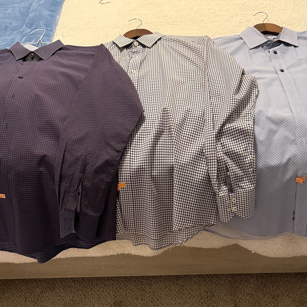 Men's Casual Button Down Shirts - Purple, Black, and Blue